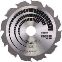 Bosch 2 608 640 633 lame de scie circulaire 19 cm 1 pièce(s) Bois de construction, 19 cm, 3 cm, 1,6 mm, 2,6 mm, 1 pièce(s)