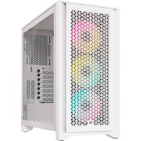 Corsair iCUE 4000D RGB AIRFLOW boîtier midi tower Blanc | 1x USB-A | 1x USB-C | RGB | Verre Trempé