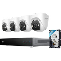 Eufy PoE NVR Security System E41, Caméra de surveillance Blanc, 4x Turret PoE, NVR 2 To, extensible 16 caméras