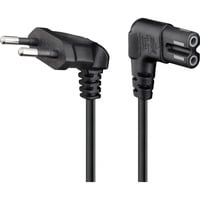 goobay Cable EuroPlug Angled Both Ends, Câble Noir, 3 mètres, 90°