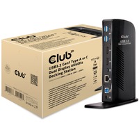 Club 3D USB 3.0 Dual Display 4K60Hz, Station d'accueil Noir