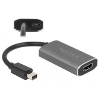 DeLOCK Mini DisplayPort 1.4 > HDMI, Adaptateur Noir/gris, 0,2 mètres, 8K, HDR