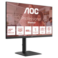 AOC U27E4CV 27" 4K Ultra HD Moniteur Noir, 1x DisplayPort, 2x HDMI, 1x USB-C, 4x USB-A, 1x RJ-45