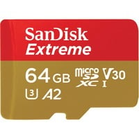 SanDisk Extreme 64 Go MicroSDXC UHS-I Classe 10, Carte mémoire 64 Go, MicroSDXC, Classe 10, UHS-I, 160 Mo/s, 60 Mo/s