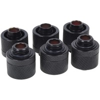 Alphacool HF 16/10 raccord G1/4 - Noir profond, Connecteur Noir, 6 pièces