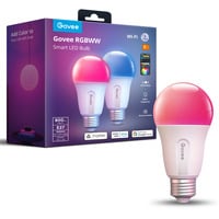 Govee RGBWW Smart LED Bulb E27 (800lm) (2-pack), Lampe à LED Bluetooth, WiFi 2.4GHz, 2 pieces