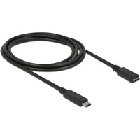DeLOCK USB-C 3.1 Gen 1 SuperSpeed, mâle > femelle, Câble d'extension Noir, 2 mètres