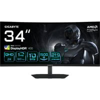 GIGABYTE G34WQCP (2.0) 34" Moniteur UltraWide gaming incurvé Noir, 2x HDMI, 2x DisplayPort