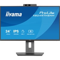 iiyama ProLite XB2497HSNH-B1 23.8" Moniteur  Noir, HDMI, DisplayPort, LAN, Audio, USB-C, Webcam