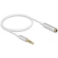 DeLOCK 66072 câble audio 0,5 m 3,5mm Argent, Blanc, Câble d'extension Blanc/Argent, 3,5mm, Mâle, 3,5mm, Femelle, 0,5 m, Argent, Blanc