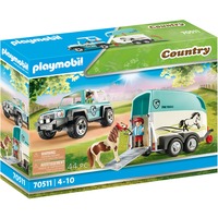 PLAYMOBIL Country - Voiture et van pour poney, Jouets de construction 70511