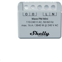 Shelly Qubino Wave PM Mini, Relais Gris clair/Blanc, 1 canal, Z-Wave