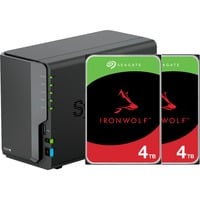 Synology DS224+ avec 2 disques durs Seagate Ironwolf de 4 To, NAS Noir, 2x LAN, 2x USB-A 3.2 (5 Gbit/s)