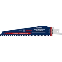 Bosch 2 608 900 396 Lame de scie sauteuse, à chantourner et sabre Lames de scie sabre Carbone 1 pièce(s) Lames de scie sabre, Bois dur, Bois, Bois avec clous, Carbone, Bleu, Rouge, 10 cm, 5 - 7