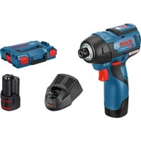 Bosch Visseuse à chocs sans fil GDR 12V-110 Professional, Percuteuse Bleu/Noir, Douille à choc, Noir, Bleu, 1/4", 3100 tr/min, 110 N·m, 1200 tr/min