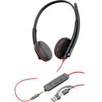 HP Poly Blackwire 3225 Stereo USB-C on-ear   Noir/Rouge