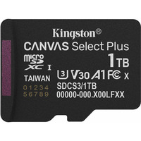 Kingston Canvas Select Plus 1 To MicroSDXC, Carte mémoire Noir, UHS-I U3, Class 10, V30