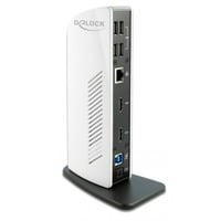 DeLOCK Station d'accueil USB-C à 11 ports DA-70889 Noir/Blanc