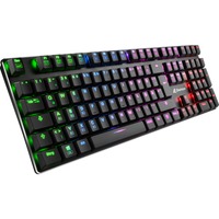 Sharkoon PureWriter RGB, clavier gaming Noir, Layout DE, Kailh Choc Profil Bas Bleu, LED RGB