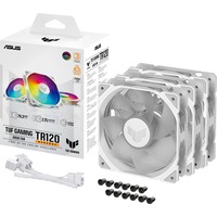 ASUS TUF Gaming TR120 ARGB Ventilateur inversé, Ventilateur de boîtier Blanc/transparent, 3 pièces