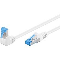 goobay Câble de raccordement Cat.6 S/FTP (PiMF), 1x 90° Blanc, 1 mètre