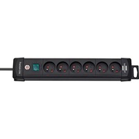 Brennenstuhl Premium-Line multiprise à 6 prises Noir, 6x prises