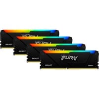 Kingston FURY 64 Go DDR4-2666 Quad-Kit, Mémoire vive Noir, KF426C16BB12AK4/64, Beast RGB, XMP