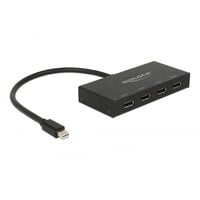 DeLOCK DisplayPort splitter, mini Displayport 1.2 > 4x DisplayPort 4K, Répartiteurs de DisplayPort Noir