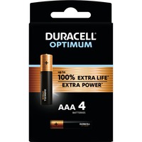 Duracell Piles Alkaline AAA Optimum, Batterie 4 pièces