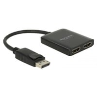 DeLOCK DisplayPort 1.4 > 2x HDMI MST, Répartiteurs, Switch Noir, 0,2 mètres