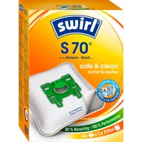 Swirl S 70 Sac à poussière, Sac pour aspirateur Sac à poussière, Blanc, 4 pièce(s)