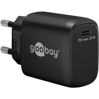 goobay 25W Chargeur rapide USB-C PD GaN Noir, 1x USB-C, Power Delivery 3.0