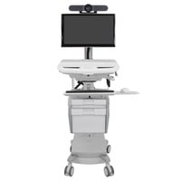 Ergotron Ergotron Styleview Telemedicine Cart, Valise à roulettes Blanc/gris