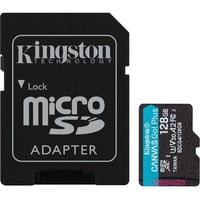 Kingston Canvas Go! Plus microSDXC 128 Go, Carte mémoire Noir, Adaptateur inclus, Classe 10, UHS-I U3, V30, A2