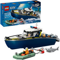 LEGO City - Poursuite avec un bateau de police, Jouets de construction 60456