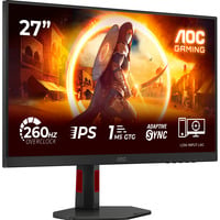 AOC 27G4ZRE 27" Moniteur gaming Noir, 1x DisplayPort, 2x HDMI, 240 Hz, 260 Hz (OC)