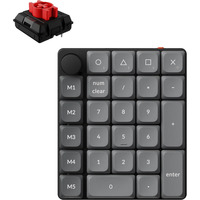 Keychron K0 Max QMK, Pavé numérique Noir/gris, Milk POM Switch Red, RGB, Hot-swappable, Bluetooth, 2,4 GHz