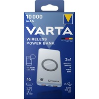 VARTA Wireless Powerbank 10.000 mAh Blanc, Qi, Power Delivery, Quick Charge 3.0