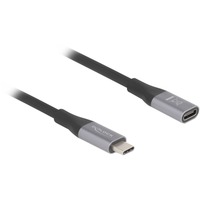 DeLOCK Câble de rallonge USB4 Gen 3x2 40 Gbps, USB-C mâle > USB-C femelle, Câble d'extension Noir/gris