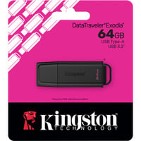 Kingston DataTraveler Exodia 64 Go, Clé USB Noir, USB-A 3.2 Gen 1 (5 Gbit/s)