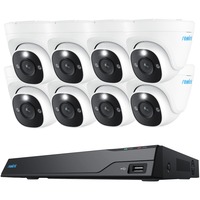 Reolink NVS16-8MD8, 8 MP PoE intelligent, Caméra de surveillance Blanc/Noir, 8 pièces, 8 MP, PoE, 4 To