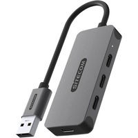 Sitecom USB-A vers 4x USB-C hub, Hub USB Gris