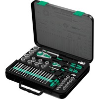 Wera 8100 SA/SC 2 Jeu de douilles Zyklop, Set d'outils Noir/Vert, Clé à cliquet de 43 pièces avec tête pivotante