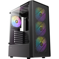 Antec AX26 RGB Elite boîtier midi tower Noir | 3x USB-A | Window