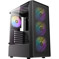 Antec boîtier midi tower Noir | 3x USB-A | Window