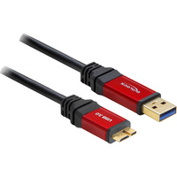 DeLOCK USB-A 3.0 > Micro-USB-B 3.0, Câble Noir/Rouge, 2 mètres