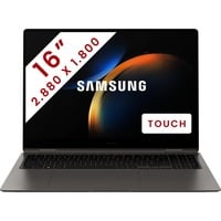 SAMSUNG Galaxy Book3 Pro 360 (NP960QFG-KA1BE) 16" PC portable Gris foncé | Core i7-1360P | Iris Xe Graphics | 16 Go | 512 Go SSD