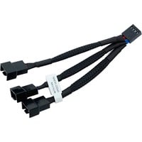 EKWB EK-Cable Répartiteur en Y 3-Fan PWM, Câble en Y Noir, 0,1 m, 4-pin PWM, 3 x Fan (3-pin), Droit, Droit, Noir