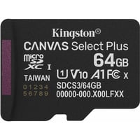 Kingston Canvas Select Plus 64 Go MicroSDXC, Carte mémoire Noir, UHS-I U1, Class 10, V10