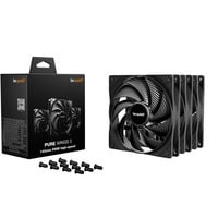 be quiet! Pure Wings 3 140 mm | Ventilateur PC silencieux high-speed | Pack de 3, Ventilateur de boîtier Noir, Ventilateur, 14 cm, 1800 tr/min, 122,6 m³/h, Noir